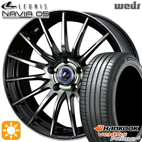 リーフ アクセラ 205/55R16 94V XL ハンコック ベンタスプライム4 K135 Weds ウェッズ レオニス ナヴィア05 BPB (ブラック ミラーカット ブラッククリアー) 16インチ 6.5J 5H114.3 サマータイヤホイールセット