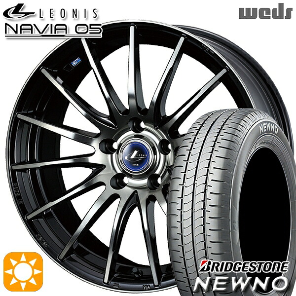 205/55R16 91V ブリヂストン ニューノ Weds ウェッズ レオニス ナヴィア05 BPB (ブラック ミラーカット ブラッククリアー) 16インチ 6.5J 5H114.3 サマータイヤホイールセット
