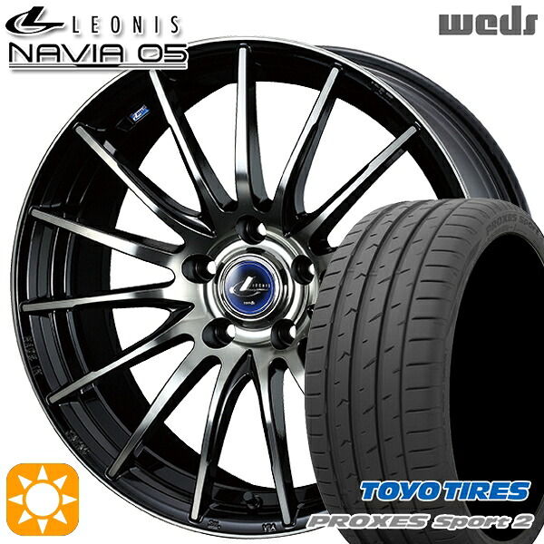 225/45R18 95Y XL トーヨー プロクセススポーツ2 Weds ウェッズ レオニス ナヴィア05 BPB (ブラック ミラーカット ブラッククリアー) 18インチ 7.0J 5H114.3 サマータイヤホイールセット