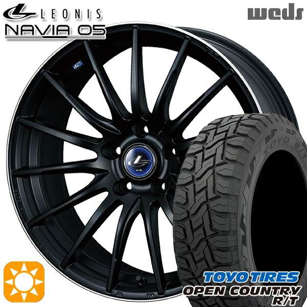 4/20ﾎﾟｲﾝﾄ10倍★225/65R17 102Q トーヨー オープンカントリー R/T Weds ウェッズ レオニス ナヴィア05 MBP (マットブラック リムポリッシュ) 17インチ 7.0J 5H114.3 サマータイヤホイールセット