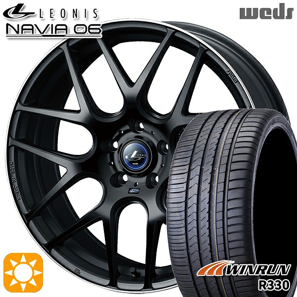 アクセラ アテンザ 215/45R18 93W XL ウィンラン R330 Weds ウェッズ レオニス ナヴィア06 MBP (マットブラックリムポリッシュ) 18インチ 7.0J 5H114.3 サマータイヤホイールセット