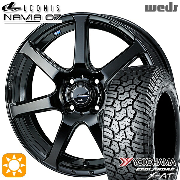 ライズ ロッキー LT215/70R16 100/97Q ヨコハマ ジオランダー X-AT G016 Weds ウェッズ レオニス ナヴィア07 PBK (プレミアムブラック) 16インチ 6.0J 4H100 サマータイヤホイールセット