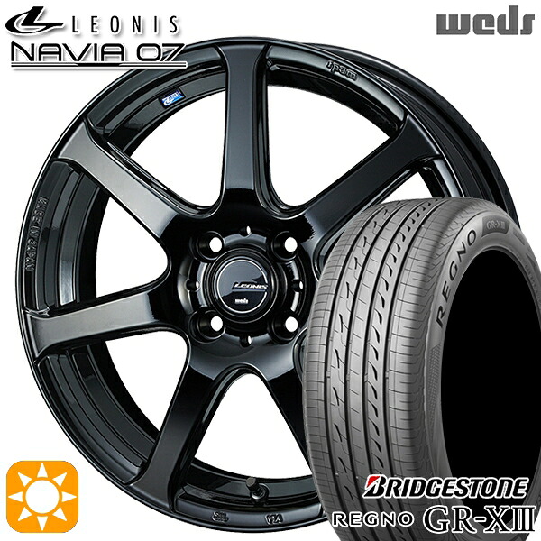 アクア ヤリス 195/50R16 84V ブリヂストン レグノ GRX3 Weds ウェッズ レオニス ナヴィア07 PBK (プレミアムブラック) 16インチ 6.0J 4H100 サマータイヤホイールセット|タイヤホイール激安王国