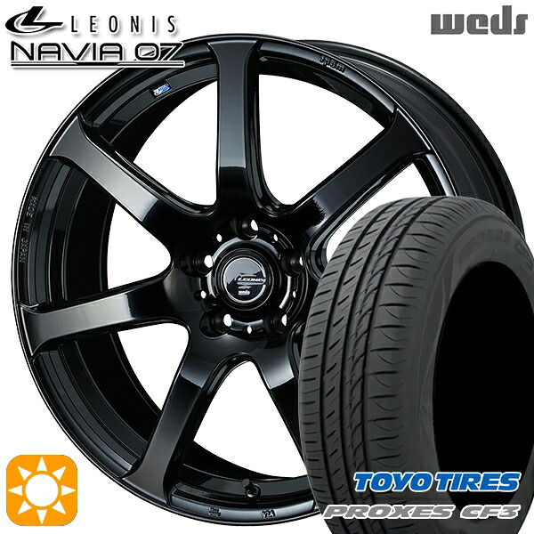 マークX スカイライン 225/45R18 95W XL トーヨー プロクセス CF3 Weds ウェッズ レオニス ナヴィア07 PBK (プレミアムブラック) 18インチ 8.0J 5H114.3 サマータイヤホイールセット