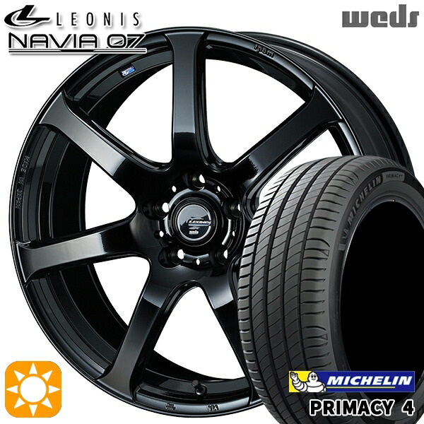 マークX レクサスIS 235/40R19 96W XL VOL ミシュラン プライマシー4 Weds ウェッズ レオニス ナヴィア07 PBK (プレミアムブラック) 19インチ 8.0J 5H114.3 サマータイヤホイールセット
