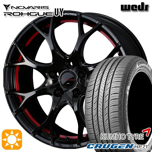 20/30系アルファードヴェルファイア 235/60R18 107V XL クムホ クルーゼン HP71 Weds ウェッズ ノヴァリス ローグ UY ピアノブラック/レッドライン 18インチ 7.0J 5H114.3 サマータイヤホイールセット