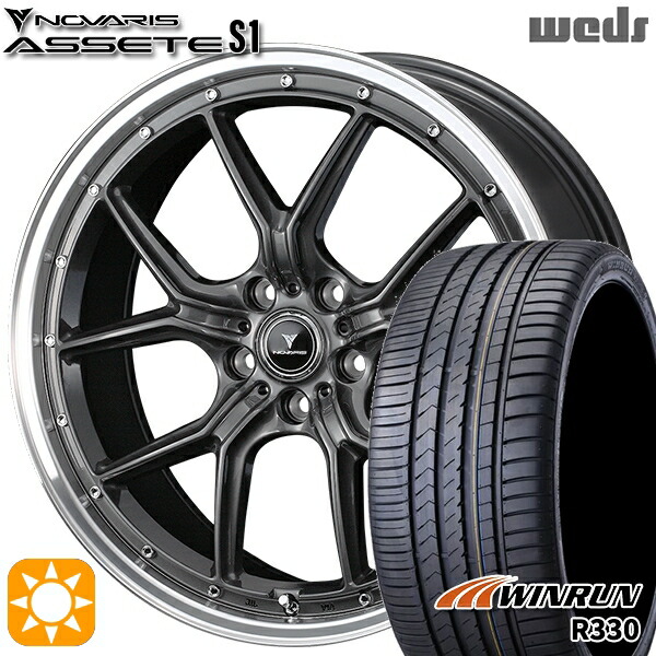 225/35R19 88W XL ウィンラン R330 Weds ウェッズ ノヴァリス アセット S1 ガンメタ/リムポリッシュ 19インチ 8.0J 5H114.3 サマータイヤホイールセット