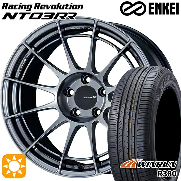 マツダ6 エクストレイル 225/60R18 104V XL ウィンラン R380 ENKEI エンケイ レーシングレボリューション NT03RR ハイパーシルバー 18インチ 8.5J 5H114.3 サマータイヤホイールセット