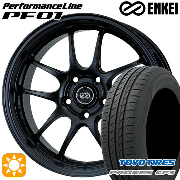 ライズ ロッキー 205/60R16 92H トーヨー プロクセス CF3 ENKEI エンケイ パフォーマンスライン PF01 マットブラック 16インチ 6.5J 4H100 サマータイヤホイールセット|タイヤホイール激安王国