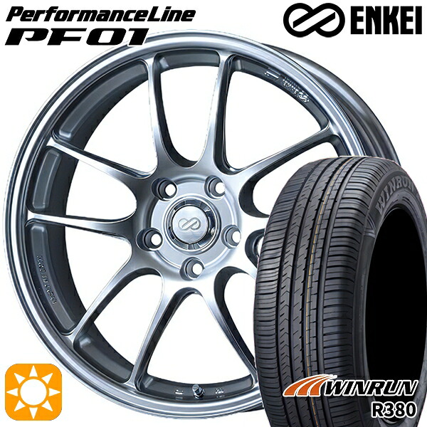 フォレスターSH 215/60R17 96V ウィンラン R380 ENKEI エンケイ パフォーマンスライン PF01 スパークルシルバー 17インチ 7.0J 5H100 サマータイヤホイールセット｜タイヤホイール激安王国