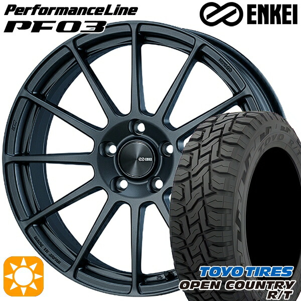 225/60R17 99Q トーヨー オープンカントリー R/T ENKEI エンケイ パフォーマンスライン PF03 マットダークガンメタリック 17インチ 7.0J 5H114.3 サマータイヤホイールセット｜タイヤホイール激安王国