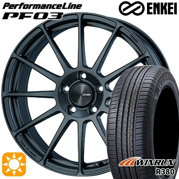 フォレスターSH 215/60R17 96V ウィンラン R380 ENKEI エンケイ パフォーマンスライン PF03 マットダークガンメタリック 17インチ 7.0J 5H100 サマータイヤホイールセット|タイヤホイール激安王国