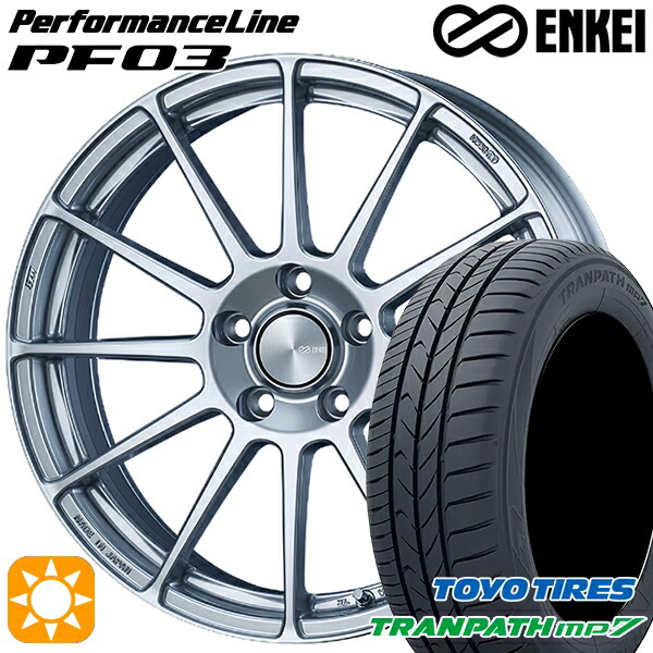 215/60R17 96H トーヨー トランパス mp7 ENKEI エンケイ パフォーマンスライン PF03 スパークルシルバー 17インチ 7.0J 5H100 サマータイヤホイールセット|タイヤホイール激安王国
