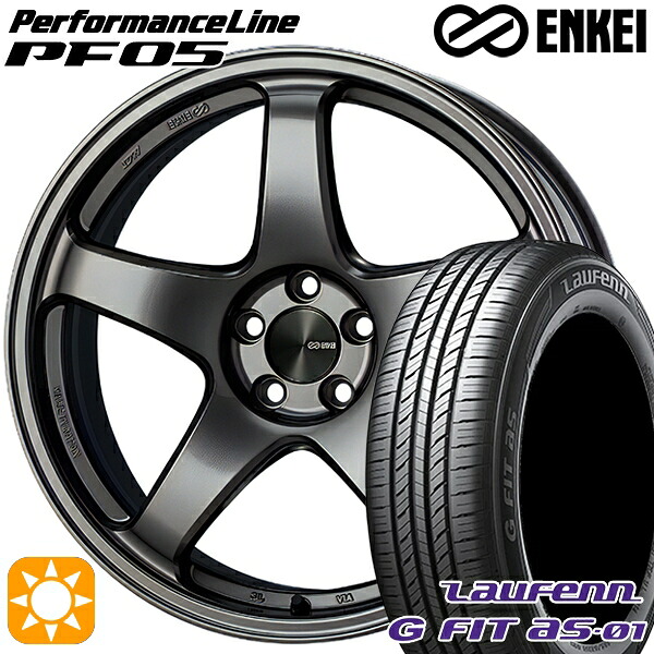 185/65R15 88H ラウフェン G FIT as-01 LH42 ENKEI エンケイ パフォーマンスライン PF05 ダークシルバー 15インチ 6.0J 4H100 サマータイヤホイールセット