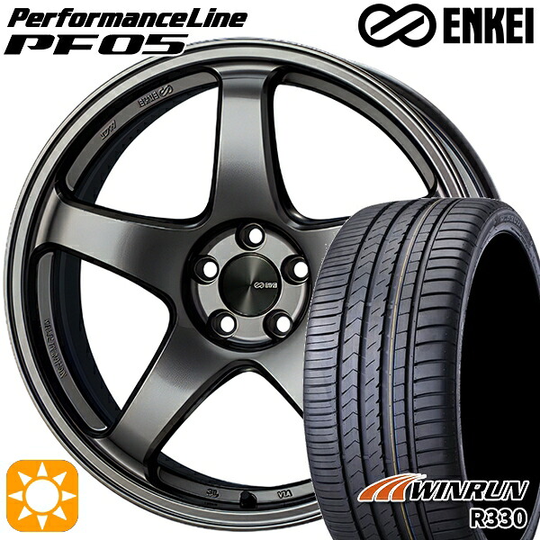 165/50R16 77V XL ウィンラン R330 ENKEI エンケイ パフォーマンスライン PF05 ダークシルバー 16インチ 5.5J 4H100 サマータイヤホイールセット
