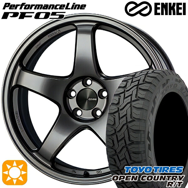 225/60R17 99Q トーヨー オープンカントリー R/T ENKEI エンケイ パフォーマンスライン PF05 ダークシルバー 17インチ 7.0J 5H114.3 サマータイヤホイールセット|タイヤホイール激安王国