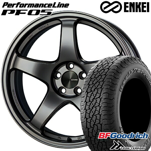 245/65R17 111T ORWL BFグッドリッチ トレールテレーン ENKEI エンケイ パフォーマンスライン PF05 ダークシルバー 17インチ 7.0J 5H114.3 サマータイヤホイールセット