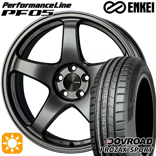 アウディ Q2(GA) 215/55R17 98W XL DOVROAD プロザックススポーツ ENKEI エンケイ パフォーマンスライン PF05 ダークシルバー 17インチ 7.5J 5H112 サマータイヤホイールセット|タイヤホイール激安王国