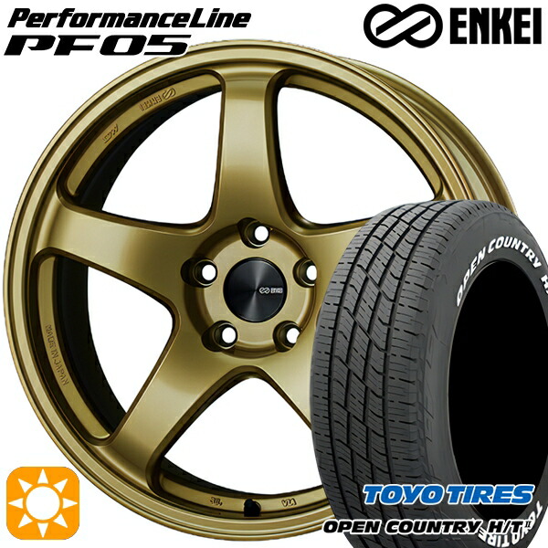 フォレスター（SH系） 215/60R17 96H トーヨー オープンカントリー H/T2 WL ENKEI エンケイ パフォーマンスライン PF05 ゴールド 17インチ 7.5J 5H100 サマータイヤホイールセット