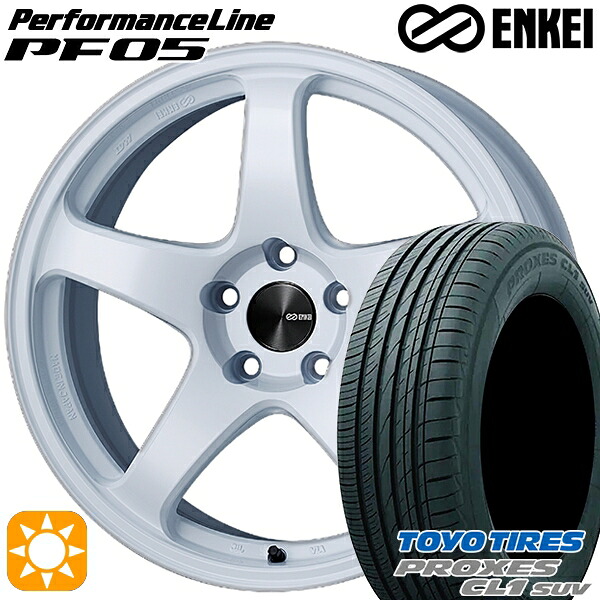 ライズ ロッキー 195/60R17 90H トーヨー プロクセス CL1 SUV ENKEI エンケイ パフォーマンスライン PF05 ホワイト 17インチ 7.0J 4H100 サマータイヤホイールセット