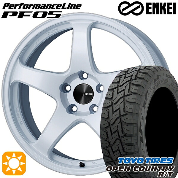 アクア クロスビー 175/60R16 82Q トーヨー オープンカントリー R/T ENKEI エンケイ パフォーマンスライン PF05 ホワイト 16インチ 6.5J 4H100 サマータイヤホイールセット