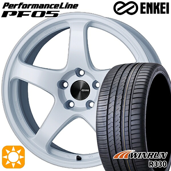 165/50R16 77V XL ウィンラン R330 ENKEI エンケイ パフォーマンスライン PF05 ホワイト 16インチ 5.5J 4H100 サマータイヤホイールセット