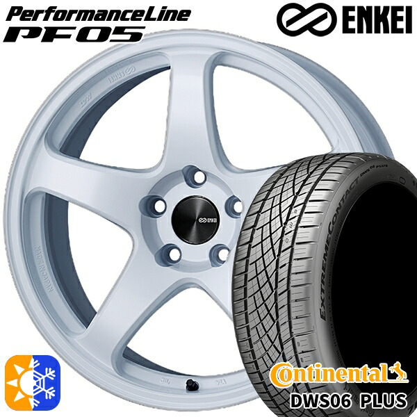 215/40R18 89Y XL コンチネンタル DWS06+ ENKEI エンケイ パフォーマンスライン PF05 ホワイト 18インチ 7.5J 5H114.3 オールシーズンタイヤホイールセット