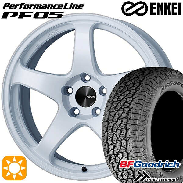 235/60R18 107H XL RBL BFグッドリッチ トレールテレーン ENKEI エンケイ パフォーマンスライン PF05 ホワイト 18インチ 7.5J 5H114.3 サマータイヤホイールセット｜タイヤホイール激安王国