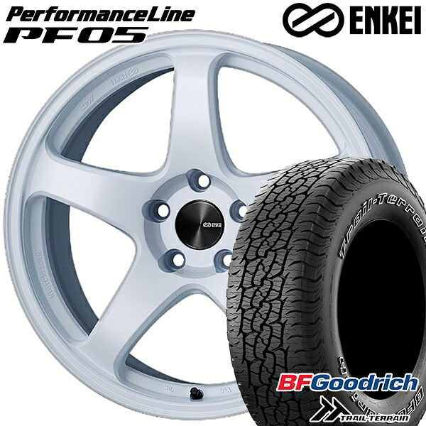 245/65R17 111T ORWL BFグッドリッチ トレールテレーン ENKEI エンケイ パフォーマンスライン PF05 ホワイト 17インチ 7.0J 5H114.3 サマータイヤホイールセット｜タイヤホイール激安王国