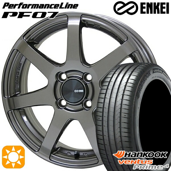205/45R17 88V XL ハンコック ベンタスプライム4 K135 ENKEI エンケイ パフォーマンスライン PF07 ダークシルバー 17インチ 7.0J 4H100 サマータイヤホイールセット