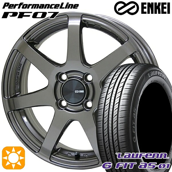 4/20ﾎﾟｲﾝﾄ10倍★195/55R16 87V ラウフェン G FIT as-01 LH42 ENKEI エンケイ パフォーマンスライン PF07 ダークシルバー 16インチ 6.5J 4H100 サマータイヤホイールセット