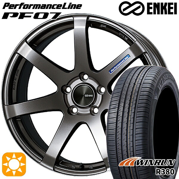 フォレスターSH 215/60R17 96V ウィンラン R380 ENKEI エンケイ パフォーマンスライン PF07 ダークシルバー 17インチ 7.5J 5H100 サマータイヤホイールセット｜タイヤホイール激安王国