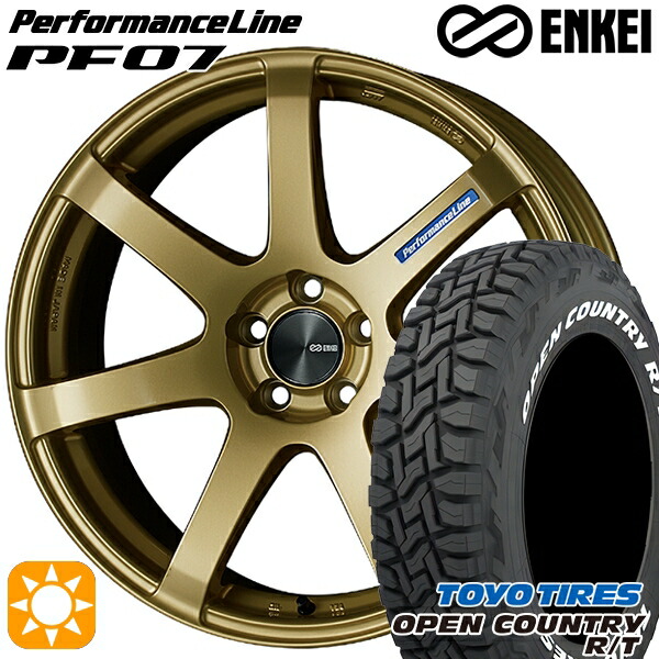 タフト 165/65R15 81Q トーヨー オープンカントリー R/T ホワイトレター ENKEI エンケイ パフォーマンスライン PF07 ゴールド 15インチ 5.0J 4H100 サマータイヤホイールセット