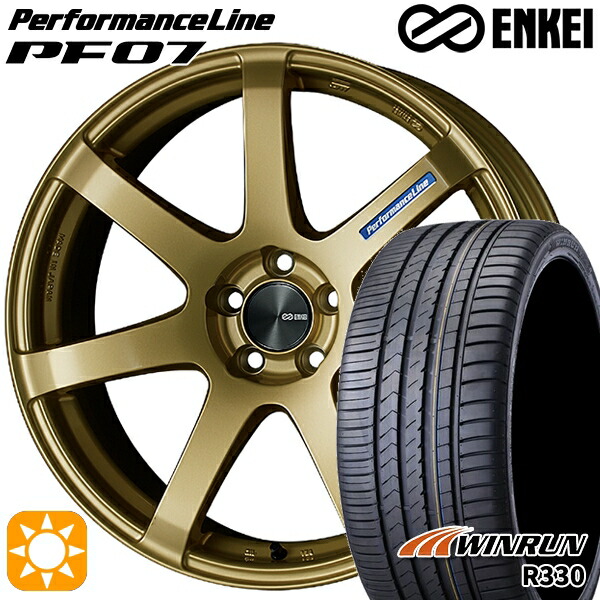 165/50R16 77V XL ウィンラン R330 ENKEI エンケイ パフォーマンスライン PF07 ゴールド 16インチ 5.0J 4H100 サマータイヤホイールセット