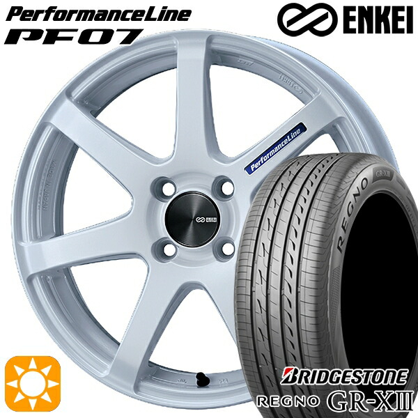 165/60R15 77H ブリヂストン レグノ GRX3 ENKEI エンケイ パフォーマンスライン PF07 パールホワイト 15インチ 5.0J 4H100 サマータイヤホイールセット