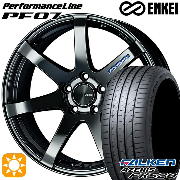 225/55R18 102W XL ファルケン アゼニス FK520 ENKEI エンケイ パフォーマンスライン PF07 SBK 18インチ 7.5J 5H114.3 サマータイヤホイールセット|タイヤホイール激安王国