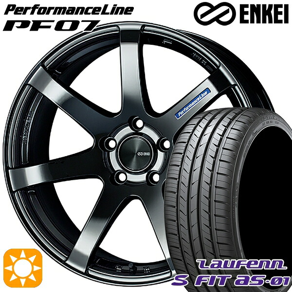 235/50R18 97W ラウフェン S FIT aS-01 LH02 ENKEI エンケイ パフォーマンスライン PF07 SBK 18インチ 7.5J 5H114.3 サマータイヤホイールセット|タイヤホイール激安王国