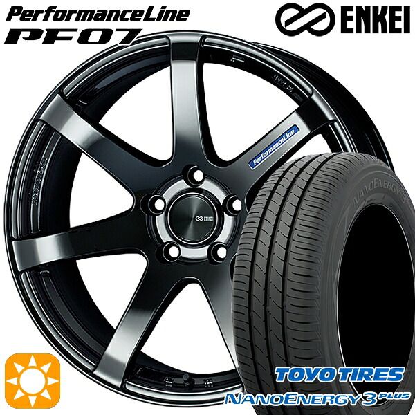 215/45R18 89W トーヨー ナノエナジー3プラス ENKEI エンケイ パフォーマンスライン PF07 SBK 18インチ 7.5J 5H114.3 サマータイヤホイールセット 105,650円