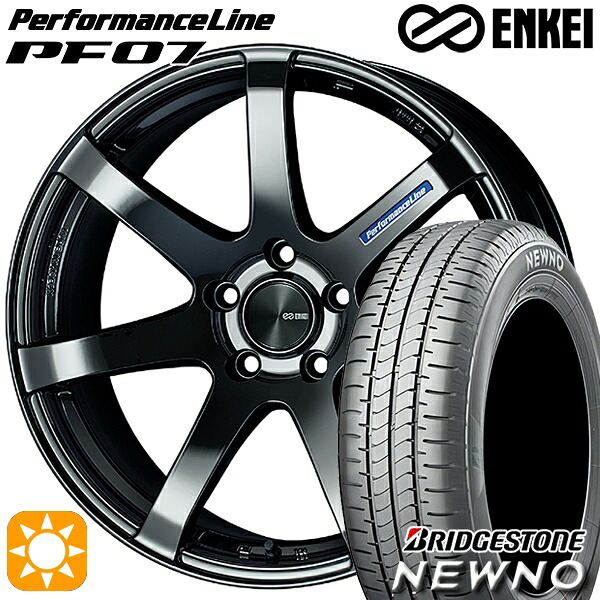 235/50R18 97V ブリヂストン ニューノ ENKEI エンケイ パフォーマンスライン PF07 SBK 18インチ 7.5J 5H114.3 サマータイヤホイールセット|タイヤホイール激安王国