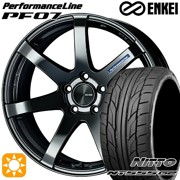 225/40R18 92Y XL ニットー NT555 G2 ENKEI エンケイ パフォーマンスライン PF07 SBK 18インチ 7.5J 5H114.3 サマータイヤホイールセット|タイヤホイール激安王国