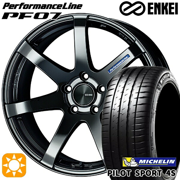 215/35R18 (84Y) XL ミシュラン パイロットスポーツ 4S ENKEI エンケイ パフォーマンスライン PF07 SBK 18インチ 7.5J 5H114.3 サマータイヤホイールセット