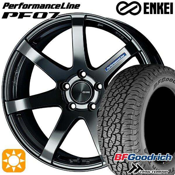 4/20ﾎﾟｲﾝﾄ10倍★235/60R18 107H XL RBL BFグッドリッチ トレールテレーン ENKEI エンケイ パフォーマンスライン PF07 SBK 18インチ 7.5J 5H114.3 サマータイヤホイールセット