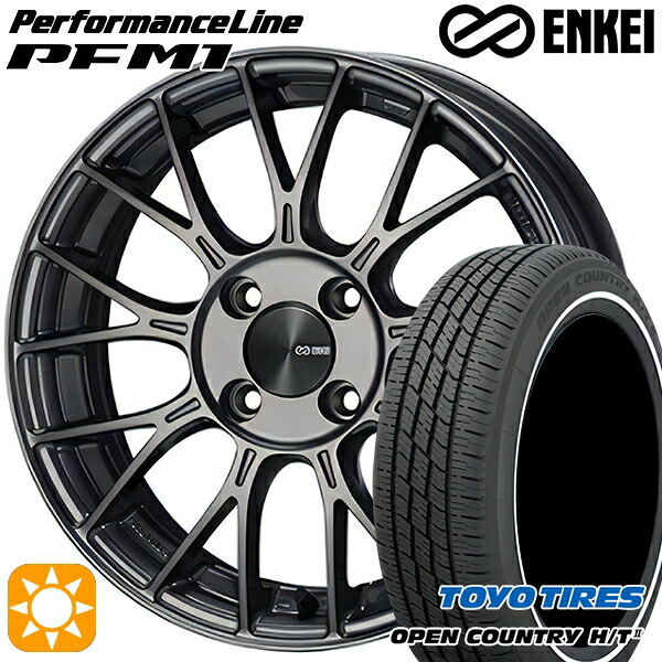 165/60R15 77H トーヨー オープンカントリー H/T2 WR ENKEI エンケイ パフォーマンスライン PFM1 ダークシルバー 15インチ 5.0J 4H100 サマータイヤホイールセット