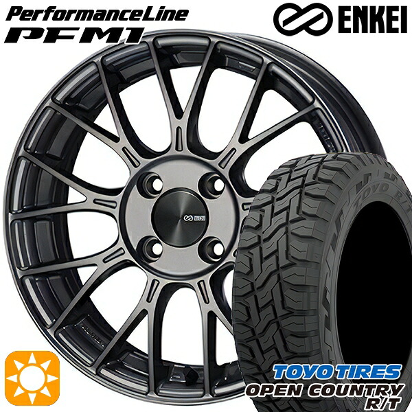 アクア クロスビー 175/60R16 82Q トーヨー オープンカントリー R/T ENKEI エンケイ パフォーマンスライン PFM1 ダークシルバー 16インチ 6.5J 4H100 サマータイヤホイールセット｜タイヤホイール激安王国