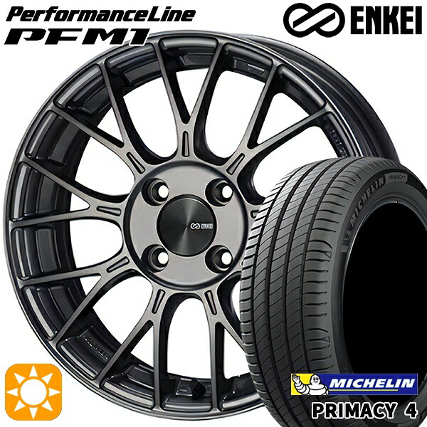 185/60R15 88H XL ミシュラン プライマシー4 ENKEI エンケイ パフォーマンスライン PFM1 ダークシルバー 15インチ 5.5J 4H100 サマータイヤホイールセット