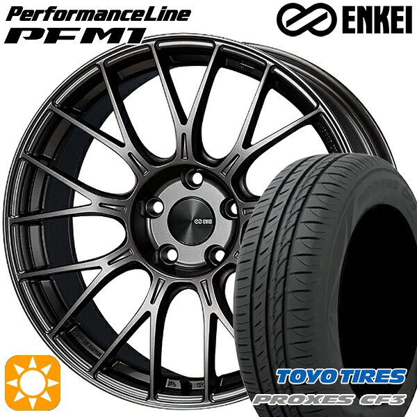 ウィッシュ カローラスポーツ 205/50R17 93V XL トーヨー プロクセス CF3 ENKEI エンケイ パフォーマンスライン PFM1 ダークシルバー 17インチ 7.0J 5H100 サマータイヤホイールセット｜タイヤホイール激安王国