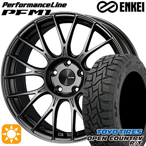 225/65R17 102Q トーヨー オープンカントリー R/T ENKEI エンケイ パフォーマンスライン PFM1 ダークシルバー 17インチ 7.0J 5H114.3 サマータイヤホイールセット|タイヤホイール激安王国