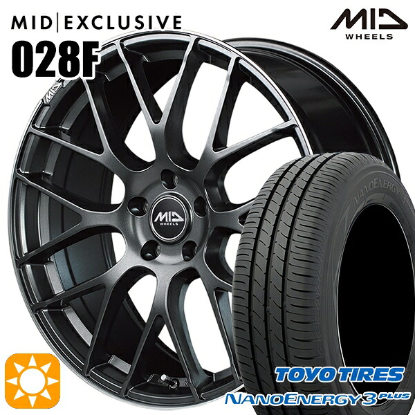215/45R18 89W トーヨー ナノエナジー3プラス MID RMP 028F セミグロスGM/リムDCロゴMC 18インチ 7.0J 5H114.3 サマータイヤホイールセット
