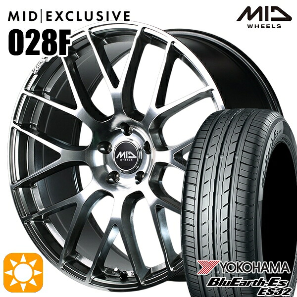 アウトランダー デリカD5 225/55R18 98V ヨコハマ ブルーアース ES32 MID RMP 028F ハイパーメタルコート/ミラーカット 18インチ 7.0J 5H114.3 サマータイヤホイールセット