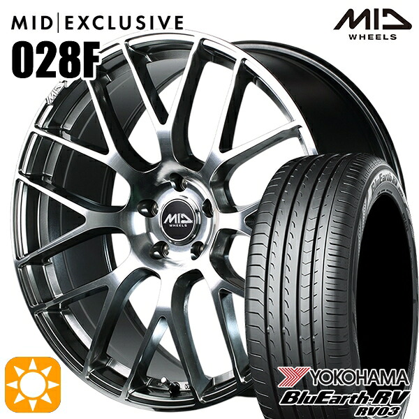 4/10ﾎﾟｲﾝﾄ10倍★C-HR カローラクロス 225/45R19 96W XL ヨコハマ ブルーアース RV03 MID RMP 028F ハイパーメタルコート/ミラーカット 19インチ 8.0J 5H114.3 サマータイヤホイールセット 149,500円